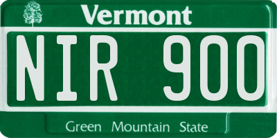 VT license plate NIR900