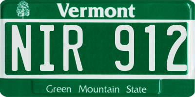 VT license plate NIR912
