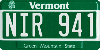 VT license plate NIR941