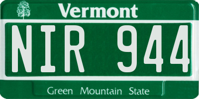 VT license plate NIR944