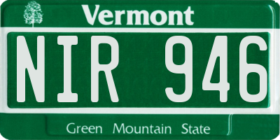 VT license plate NIR946
