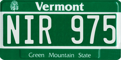 VT license plate NIR975