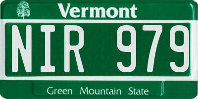 VT license plate NIR979