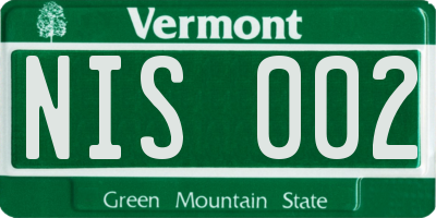 VT license plate NIS002