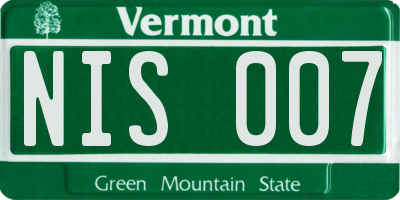 VT license plate NIS007
