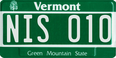 VT license plate NIS010