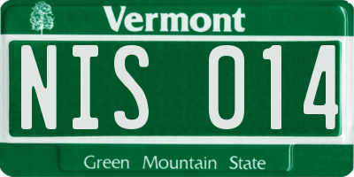 VT license plate NIS014
