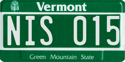 VT license plate NIS015