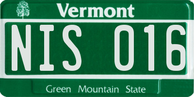 VT license plate NIS016