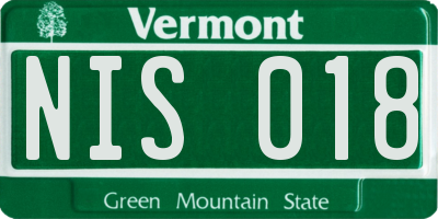 VT license plate NIS018