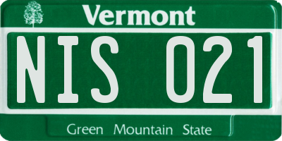 VT license plate NIS021
