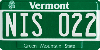 VT license plate NIS022