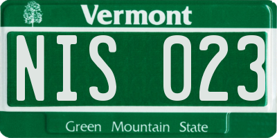 VT license plate NIS023