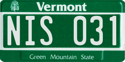 VT license plate NIS031