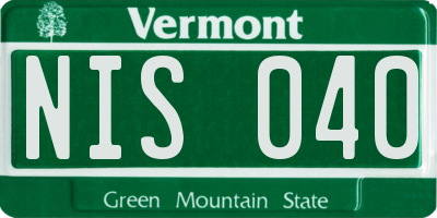 VT license plate NIS040