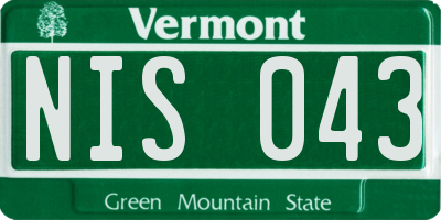 VT license plate NIS043