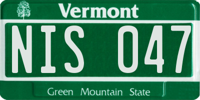VT license plate NIS047