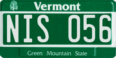VT license plate NIS056