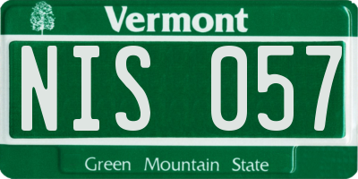 VT license plate NIS057