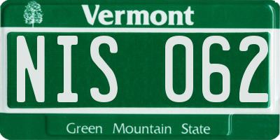 VT license plate NIS062