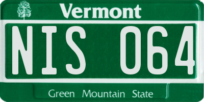 VT license plate NIS064