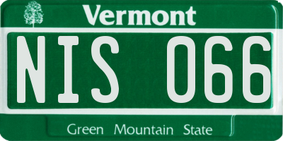 VT license plate NIS066