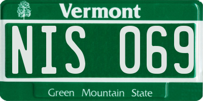 VT license plate NIS069