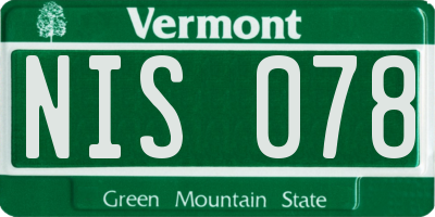 VT license plate NIS078