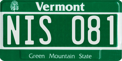 VT license plate NIS081