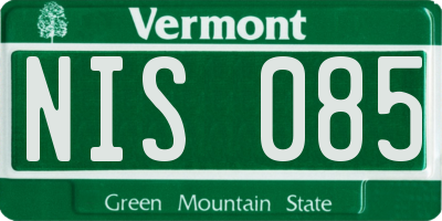 VT license plate NIS085