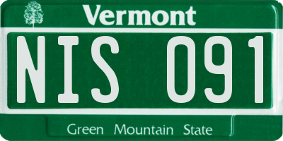 VT license plate NIS091