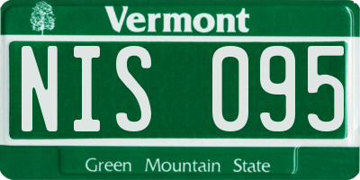 VT license plate NIS095