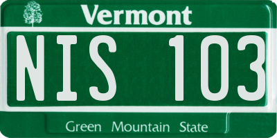 VT license plate NIS103