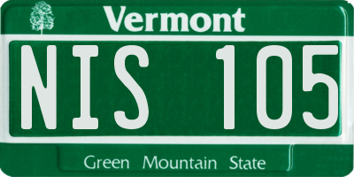 VT license plate NIS105