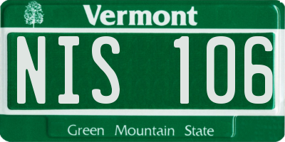 VT license plate NIS106