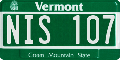 VT license plate NIS107