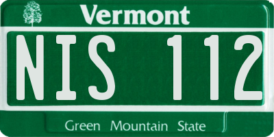 VT license plate NIS112