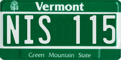VT license plate NIS115