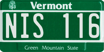 VT license plate NIS116