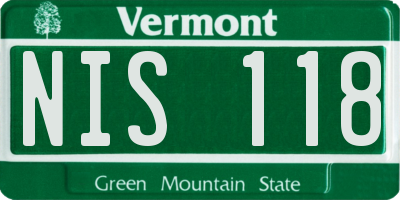 VT license plate NIS118