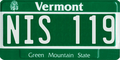VT license plate NIS119
