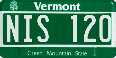VT license plate NIS120