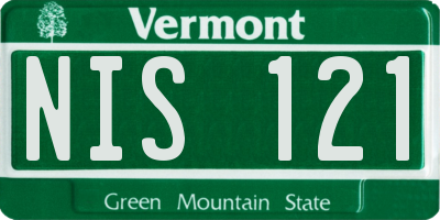 VT license plate NIS121