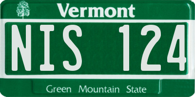 VT license plate NIS124