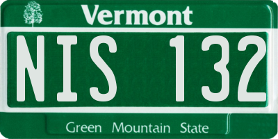 VT license plate NIS132