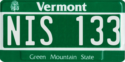 VT license plate NIS133