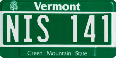 VT license plate NIS141