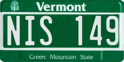 VT license plate NIS149