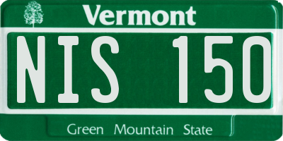 VT license plate NIS150