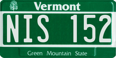 VT license plate NIS152